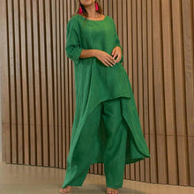 Load image into Gallery viewer, Women's Solid Color Linen Fashionable Casual Suit