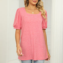 Load image into Gallery viewer, Square Neck T-shirt with Puff Sleeves