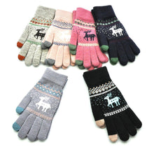 Load image into Gallery viewer, Snowflake Printed Knitted Touchscreen Gloves