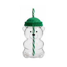 Load image into Gallery viewer, Adorable Teddy Bear Glass Straw Cup