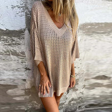 Load image into Gallery viewer, V-neck Hollow Knitted Top