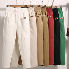 Load image into Gallery viewer, Women's Elastic Waist Cotton Pants
