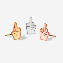 Load image into Gallery viewer, Middle Finger Stud Earrings