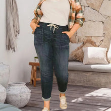 Load image into Gallery viewer, Blue Pull On Denim Joggers