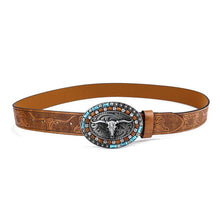 Load image into Gallery viewer, Retro Punk Embossed Western Denim Belt