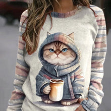 Load image into Gallery viewer, Cat Print T-shirt