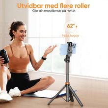 Load image into Gallery viewer, Selfie Stick-stativ med Bluetooth-fjernkontroll