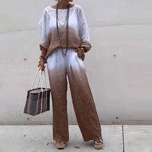 Load image into Gallery viewer, Chic Cotton Linen Gradient Two-Piece Set