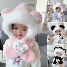 Load image into Gallery viewer, 2 in 1 Cute Cartoon Children's Warm Plush Hat