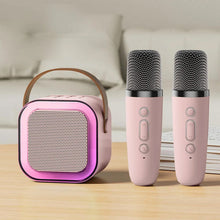 Load image into Gallery viewer, Mini karaokemaskin med trådløse mikrofoner