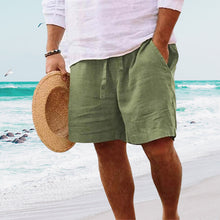 Load image into Gallery viewer, Strandshorts i bomullslin for menn