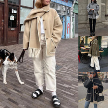Load image into Gallery viewer, Hepburn Style Woolen Cape Coat