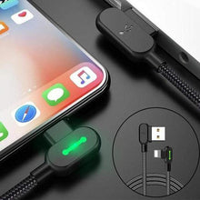 Load image into Gallery viewer, USB charging cable with 90 degree design for iOS and Android