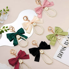 Load image into Gallery viewer, Cute Faux Pearl Decorated Wristlet Keychain