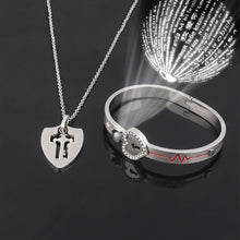 Load image into Gallery viewer, Lock Bracelet and Key Necklace Set
