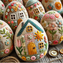 Load image into Gallery viewer, Patchwork filt egghus DIY Kit