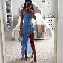 Load image into Gallery viewer, Sexy halter solid color dress gown