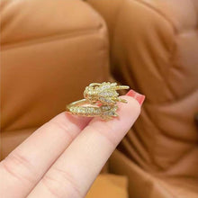 Load image into Gallery viewer, Delicate Dragon Open Adjustable Zirconia Good Luck Ring