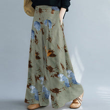 Load image into Gallery viewer, Cotton And Linen Printed Wide-Leg Pants