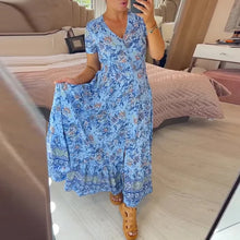 Load image into Gallery viewer, Floral Print V-neck Dress
