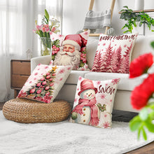 Load image into Gallery viewer, Pink Christmas Pillow Covers