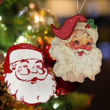 Load image into Gallery viewer, Vintage Wooden Jolly Santa Ornament