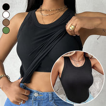Load image into Gallery viewer, Ribbed Round Neck Tank Top With Bra Pads