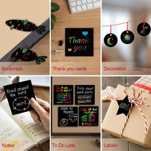 Load image into Gallery viewer, 【100 Sheets/1 Set】DIY Rainbow Magic Scratch Paper Art Set