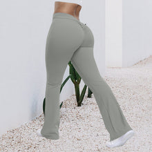 Load image into Gallery viewer, Women's High Waist Ruched Flared Sports Leggings