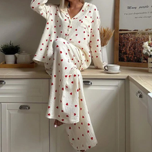 Load image into Gallery viewer, Heart Print Pyjamas Set
