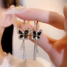 Load image into Gallery viewer, Crystal Butterfly Tassel Earrings
