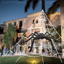 Load image into Gallery viewer, Halloween Spider Decorations Stretch Cobweb