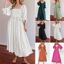 Load image into Gallery viewer, French Ruffled Lantern Sleeves Multi-wear Dress