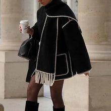 Load image into Gallery viewer, Hepburn Style Woolen Cape Coat