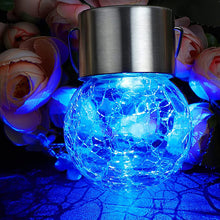 Load image into Gallery viewer, Multicolor Crackle Glass Hanging Solar Lights