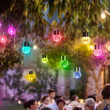 Load image into Gallery viewer, Multicolor Crackle Glass Hanging Solar Lights