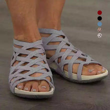 Load image into Gallery viewer, Round Toe Hollow Roman Gladiator Sandals