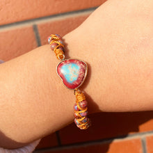 Load image into Gallery viewer, Natural Stone Heart Charm Bracelet