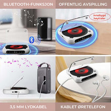 Load image into Gallery viewer, Bærbar Bluetooth-kompatibel CD-spiller