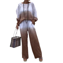 Load image into Gallery viewer, Chic Cotton Linen Gradient Two-Piece Set