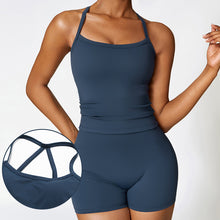 Load image into Gallery viewer, Women's Suspender Shorts Solid Color Sports Set
