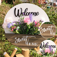 Load image into Gallery viewer, Floral Welcome Sign for Front Door Porch
