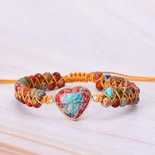 Load image into Gallery viewer, Natural Stone Heart Charm Bracelet