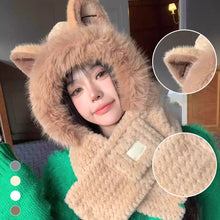 Load image into Gallery viewer, Cute Fox Ears 2-in-1 Hat and Scarf