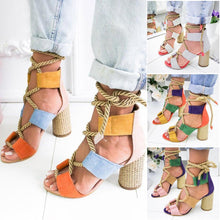 Load image into Gallery viewer, Multicolor Lace-up Heels