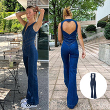 Load image into Gallery viewer, Backless Heart Cutout Denim Jumpsuit For Women