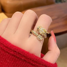 Load image into Gallery viewer, Delicate Dragon Open Adjustable Zirconia Good Luck Ring