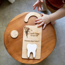 Load image into Gallery viewer, Wooden Tooth Fairy Door Hanger