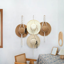 Load image into Gallery viewer, Handmade Linen Decorative Boho Hat Rack For Wall Hanging