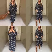 Load image into Gallery viewer, Stripe Long Sleeves Dress